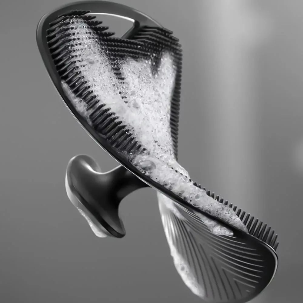 Soft Silicone Bath Body Brush Exfoliating Shower Scrubber Deep Cleaning Back Massage Sponge for Home Bathroom Spa Care