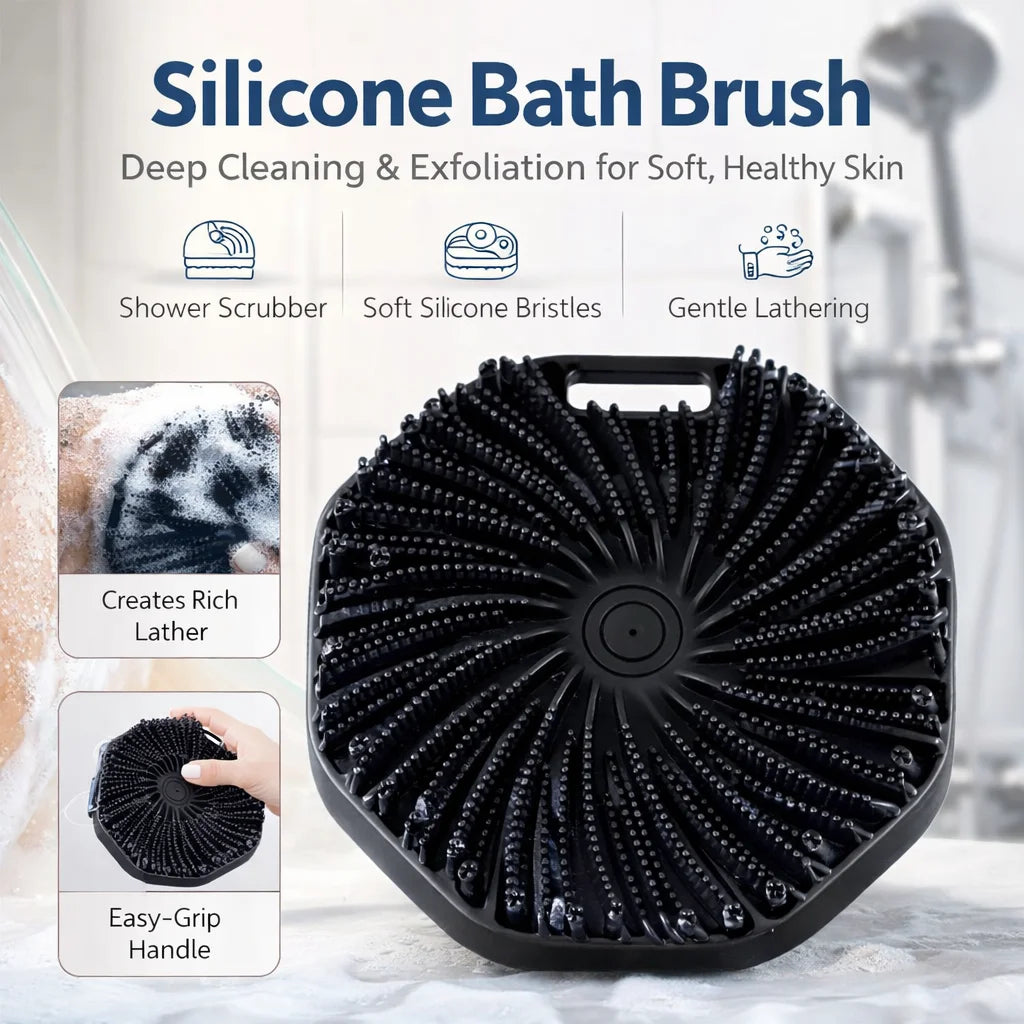 Silicone Body Scrubber for Bath and Shower - Exfoliating Cleansing Brush for Sensitive Skin