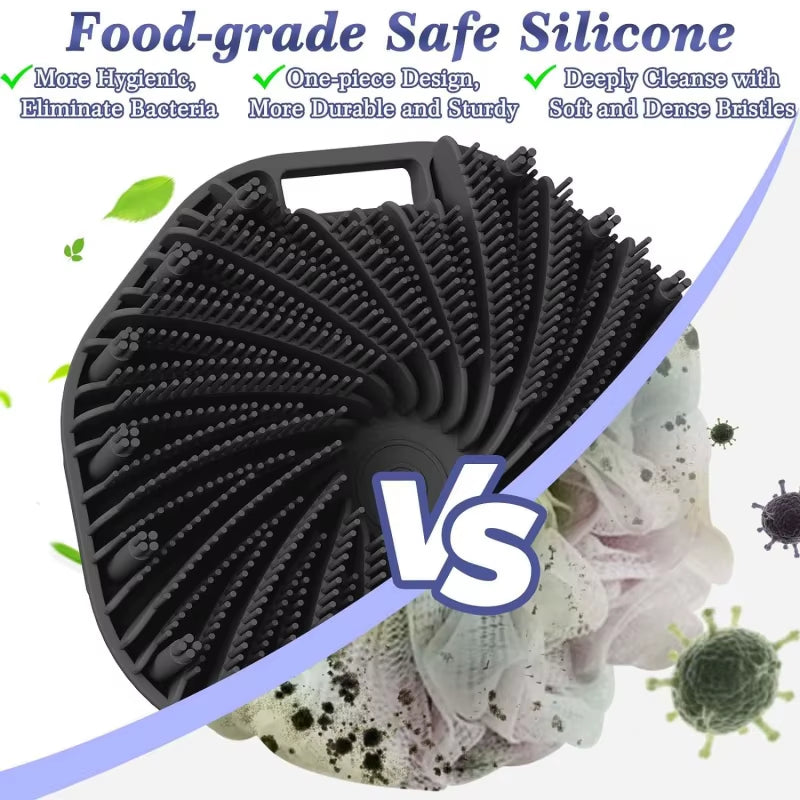 Silicone Body Scrubber for Bath and Shower - Exfoliating Cleansing Brush for Sensitive Skin